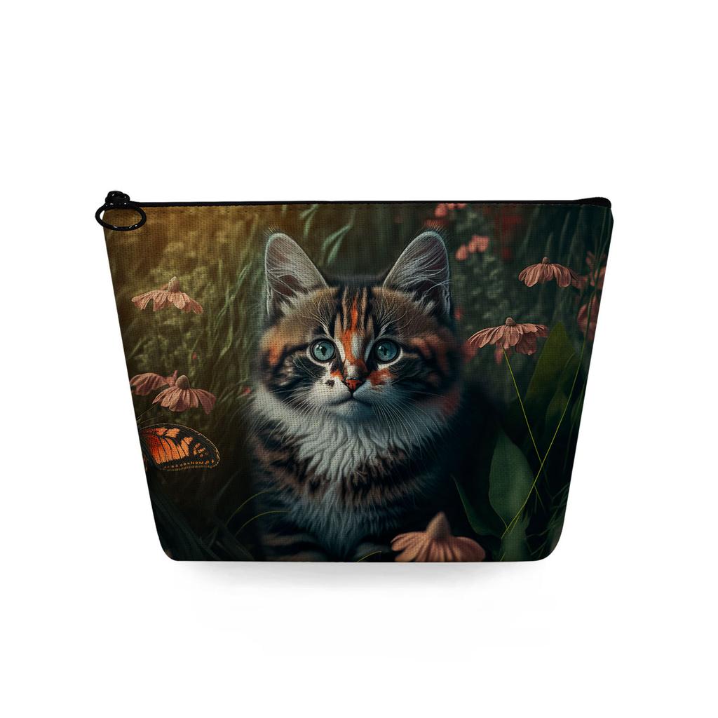 Women Cat Print Cosmetic Bag Toiletries Organize Travel Storage Case 6771