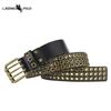 New European and American Rivet Three-row Eyelet Punk Belt PU Belt Men and Women Hash Personality Trend Belt