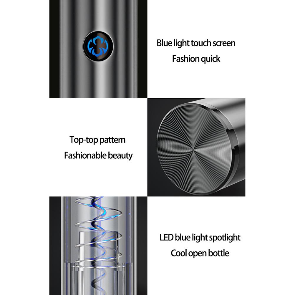 Electric Wine Opener Power Display Rechargeable Wine Bottle Opener with Foil Cutter for Home Kitchen Party