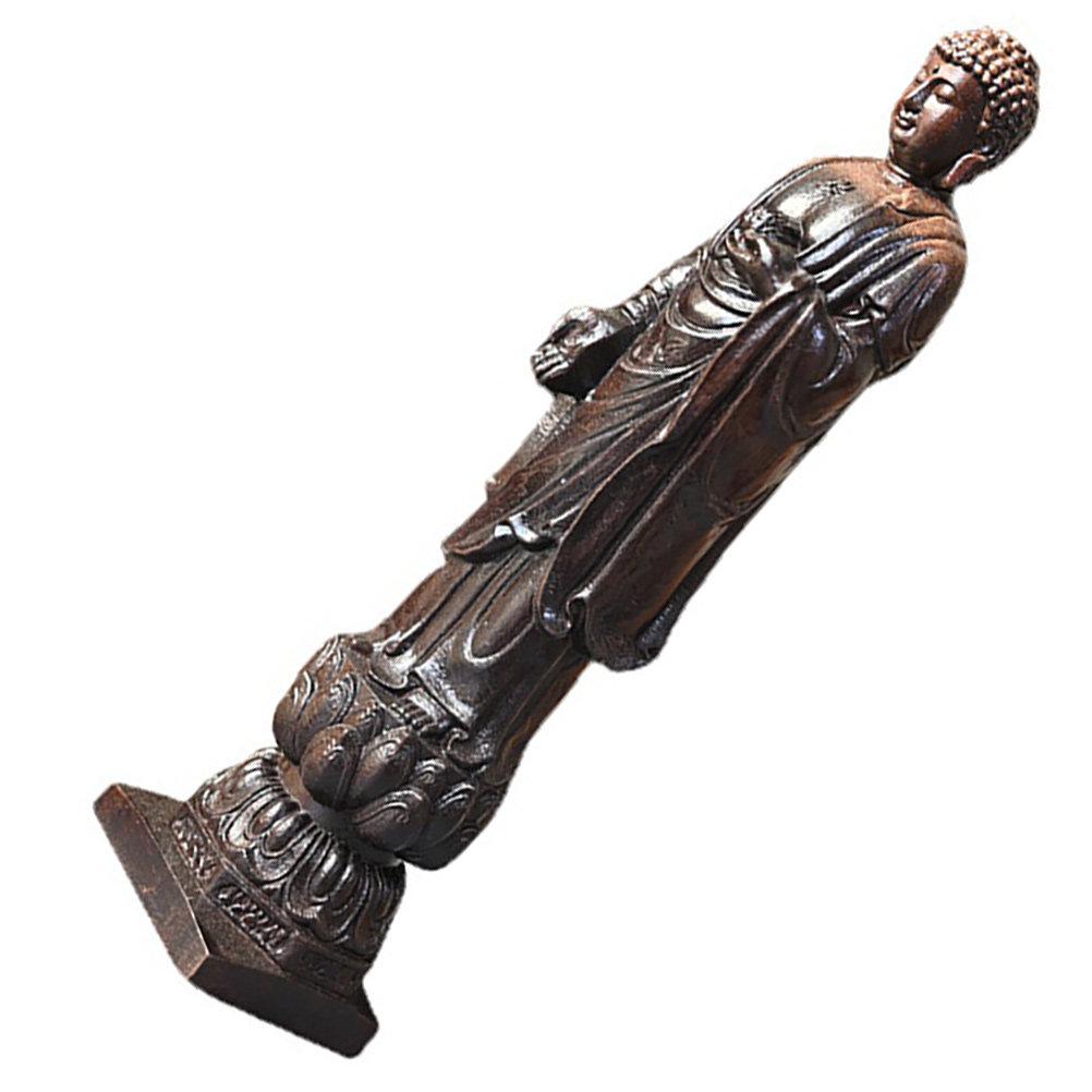

Wood Buddha Standing Lotus Sculpture Premium Wood Craft Buddha Decoration Desktop Zen Statue Home Office Temple Decor China Mainland