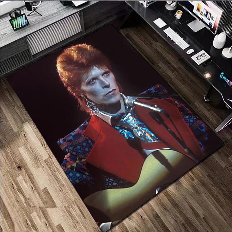 David Bowie Teppich Büro Dekorativer Teppich Für Wohnzimmer Schlafzimmer Fußmatte Bodenläufer Computerstuhl Bereichsteppich perfektes Weihnachtsgeschenk