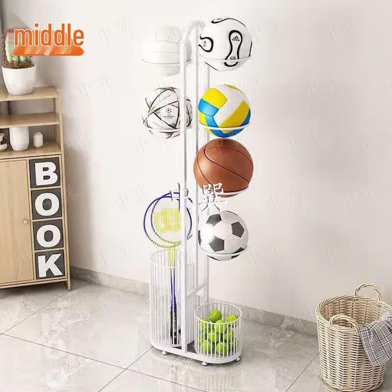 Multi-Sport Ball and Racket Storage Rack