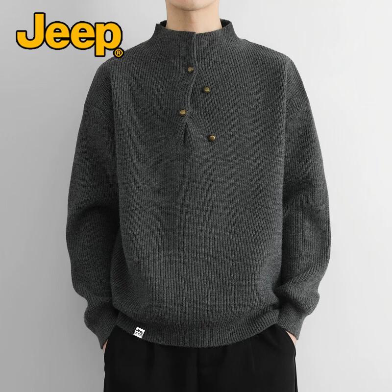 JEEP Men's Mock Neck Knit Sweater
