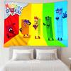 Numberblocks Druck Wandteppich, Hintergrund, Einfache Montage, Ideal für Schlafzimmer, Büro & Wohnzimmer, mit Ästhetischer Wanddekoration zum Aufhängen.