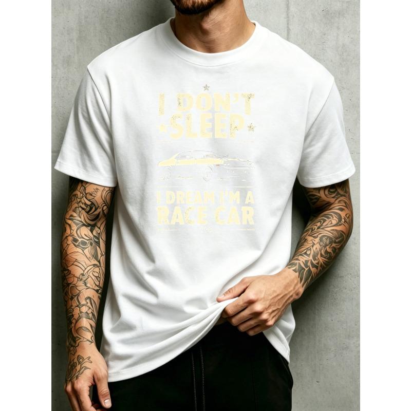 European sizes Retro Car Design Men's Round Neck T-Shirt Loose Fit Fashion Versatile Soft And Comfortable Fabric Suitable for Daily Wear