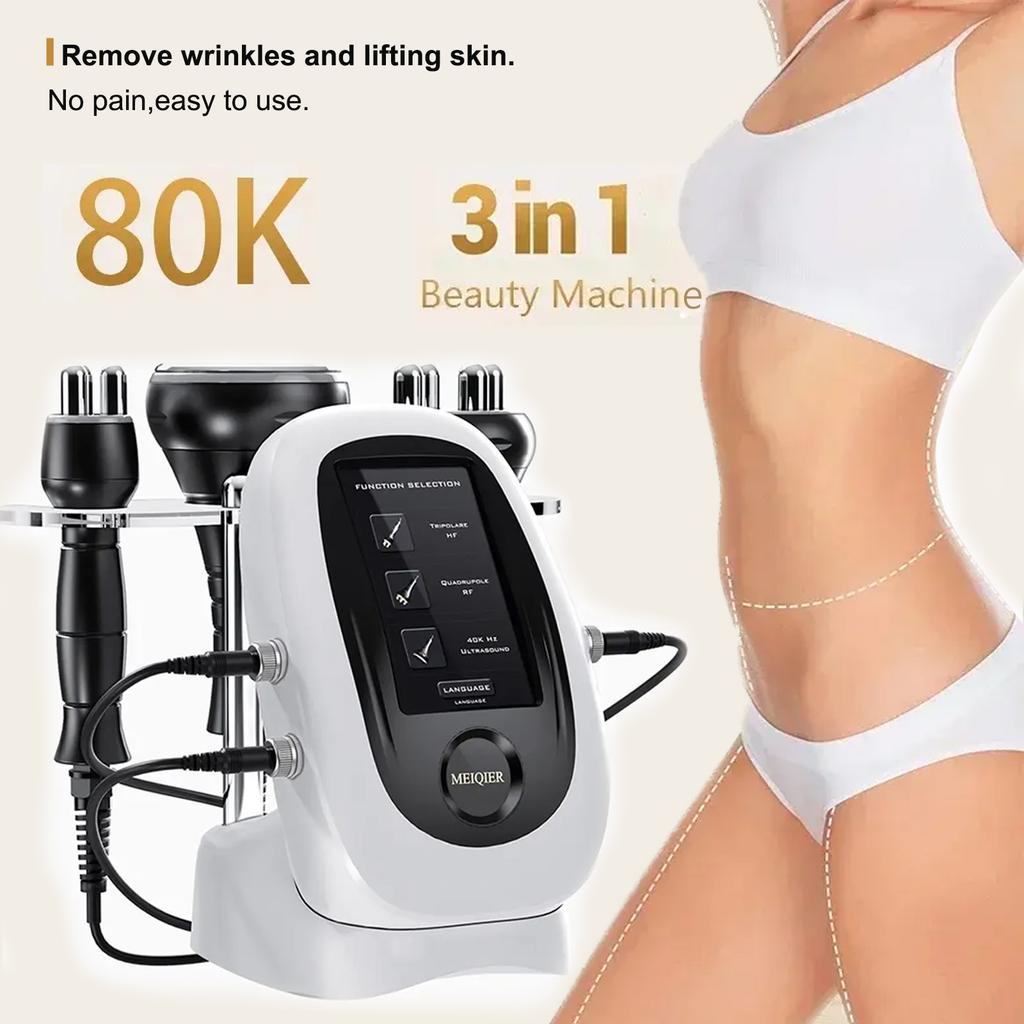 NEW 80K Cavitation Ultrasonic Body Slimming Machine Multi-Polar Anti-Wrinkle Rejuvenation Skin Lift Tighten RF Tool