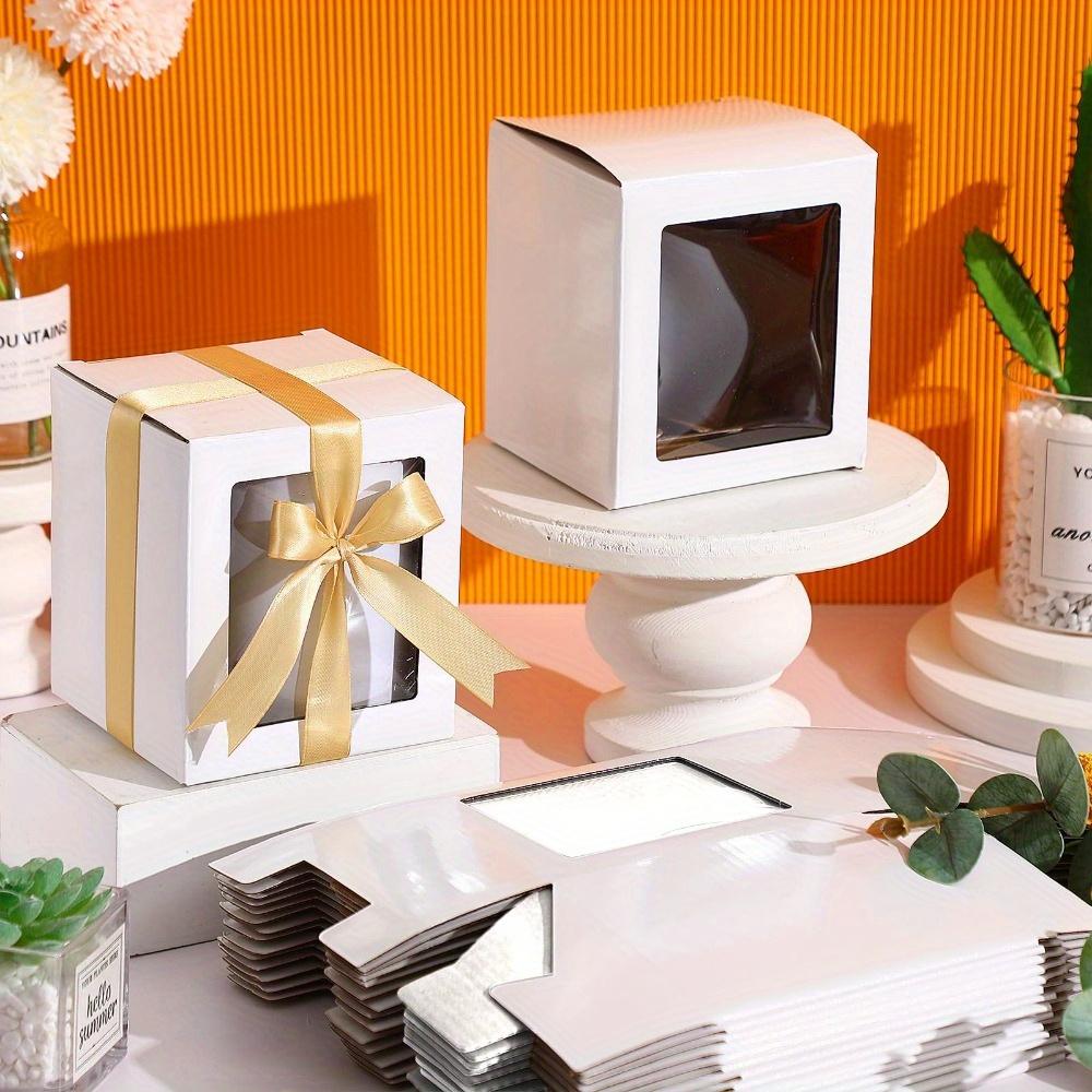 15pcs White Gift Boxes for Sublimation Mugs Gift Packaging Boxes Transparent Gift Box Mug Boxes for Shipping Exhibition Boxes for Mugs Blank Mug Box