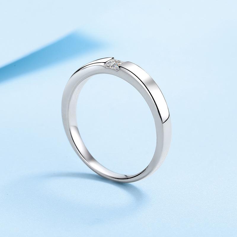 Tezzc Moissanite Wedding Party Ring for Women Men Sterling Silver with Gold Plated Lab Diamond Rings with Certificates