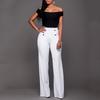 Casual High Women Waist Flare Wide Leg Long Pants Summer Fashion 5 Color
