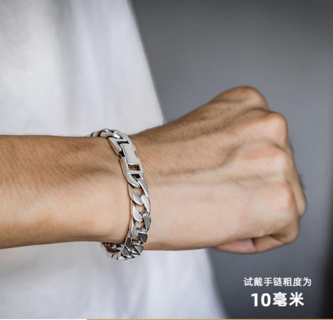 New Simple Retro Style S925 Silver Bracelet for Men Women Buckle Cuban Chain for Parties and Gifts Fine Silver Jewelry
