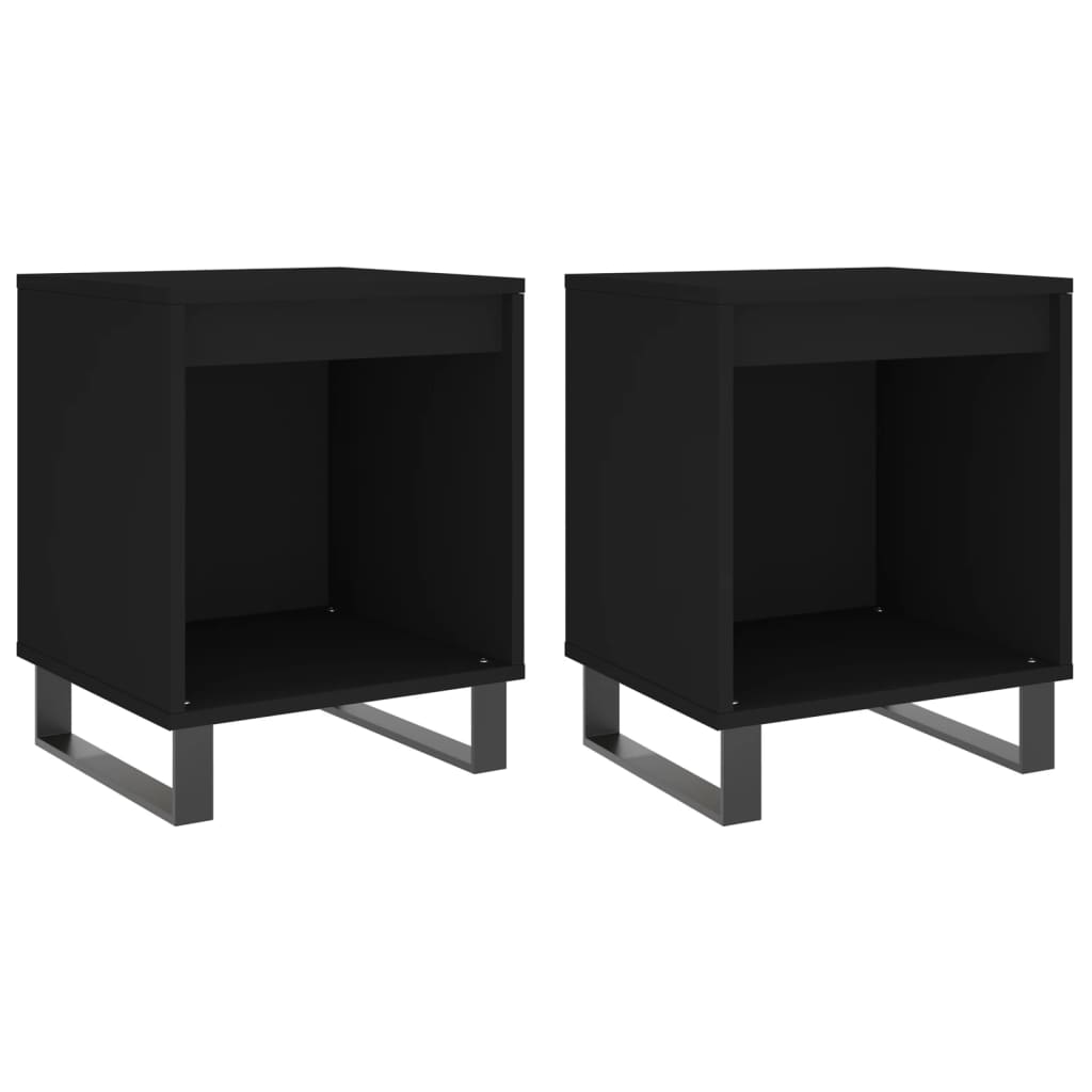 Nightstands (2 pcs) Black 40 x 35 x 50 cm Engineered Wood