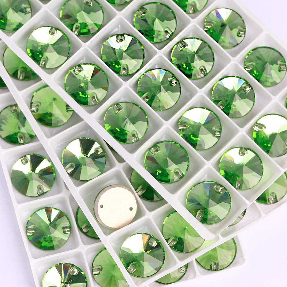 High Quality Rivoli 80+ Colors Rhinestones Crystal AB Sew-on Glass Gems Clothing Flatback Sewing Stones Women Bling Bling Shine