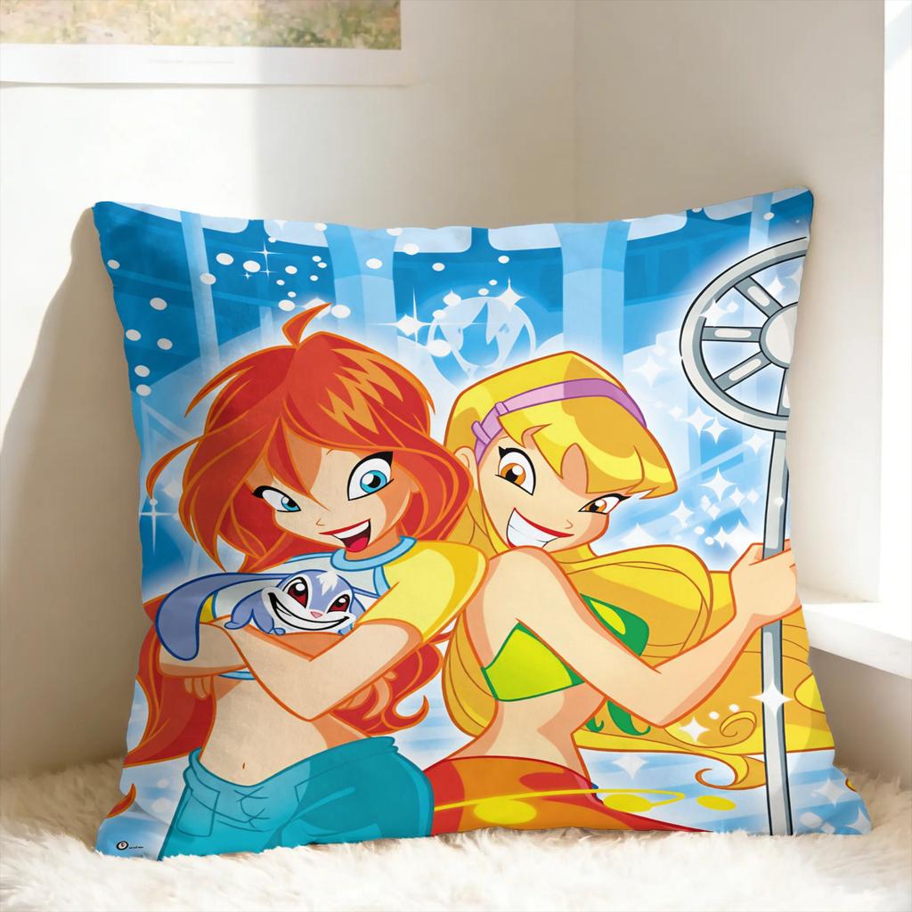 Cartoons W-winXs Clubs Pillow Case Square Pillow Cover Funny Pillowcases For Wedding Party Home Decor