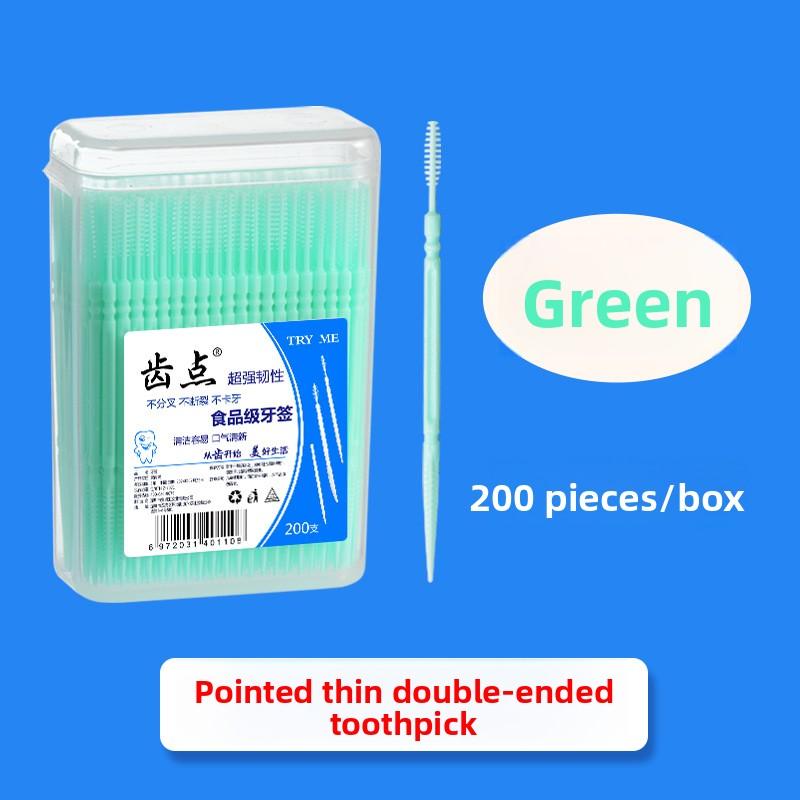 

Коробка из 200 штук одноразовых бытовых зубочисток-нитей зелёный