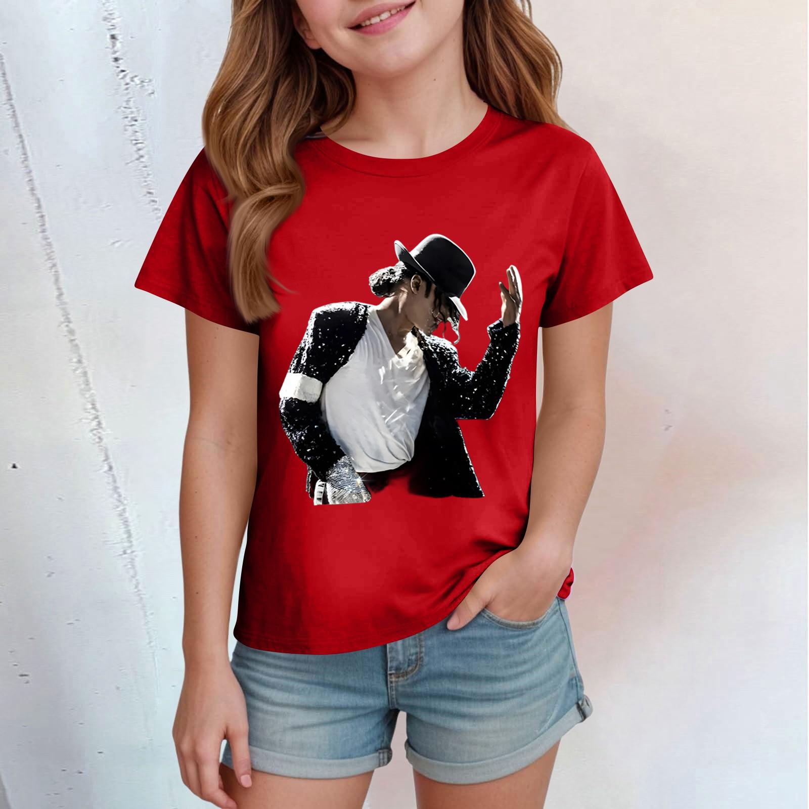 

Kids Short Sleeve Casual T Shirt Independence Day Printed Crew Neck Top Boys Girls Summer Tee Shirt Lightweight Comfortable Fit 110 красный