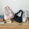 Polka Dot Portable Shoulder Bag Women's Small Fresh Drawstring Pleated Nylon Messenger Bag Women's New Small Square Bag