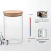 With Bamboo Lid Spice Jars Tea Coffee Candy Transparent Sealed Can Miscellaneous Grain High Borosilicate Split Bottle Home