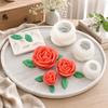 4Pcs Flower Silicone Mold, DIY Rose Candle Soap Making Mold, Flexible Epoxy Resin Mold for Chocolate, Baking Craft Gift