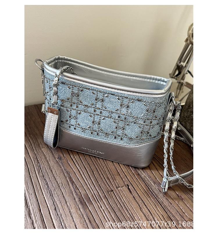 Foreign Style Versatile Retro Denim Handbag, Foreign Style High-end Underarm Stray Bag, New Fashion Chain Messenger Bag