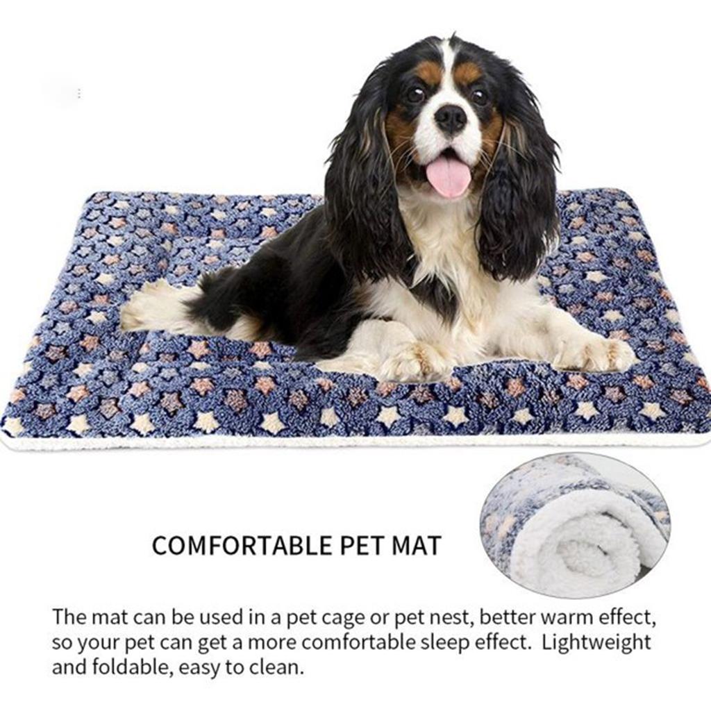 Large Dog Pet Sleep Mat Soft Warm Reversible Fleece Crate Bed Mat Kennel Pad Cage Cushion For Large Small Medium Dog
