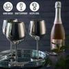 Elegante Set di Calici da Vino in Acciaio Inossidabile 304 con Lussuoso Design ad Alto Gambo per Champagne e Spumante Ideale per Intrattenere gli Ospiti