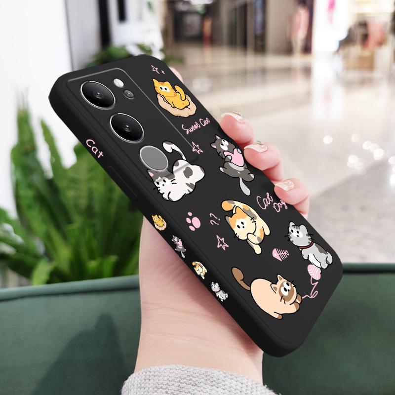 Cat String Ball Case For VIVO V29 V29E V27 V27E V25 V25E V23 V23E V21 V20 Pro 4G 5G Silicone Cover