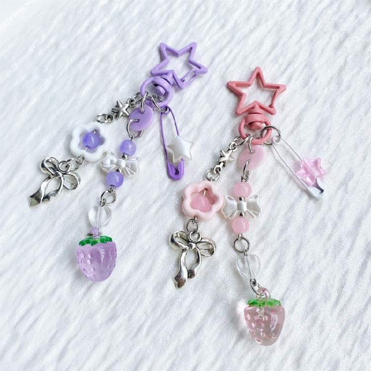 Multipurpose Love Star Bowknot Charm Portable Key Holder for Stylish Women Practical Bag Accessory for Daily Use