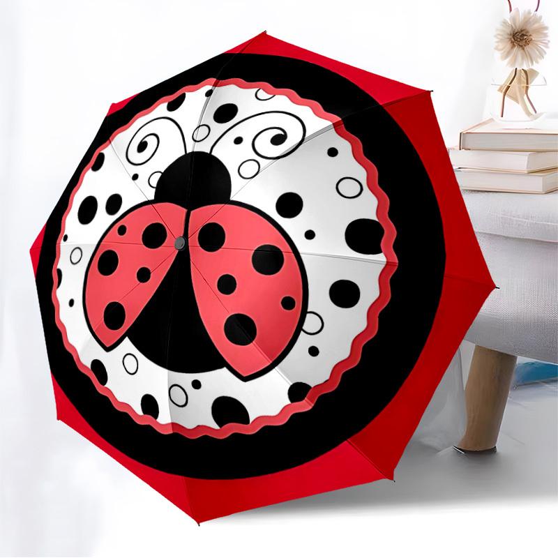 1pc Ladybug Insect Automatic Open/Close Umbrella, 8-Rib Sturdy Frame, Umbrella for Travel, Everyday, Formal Events yy251126033