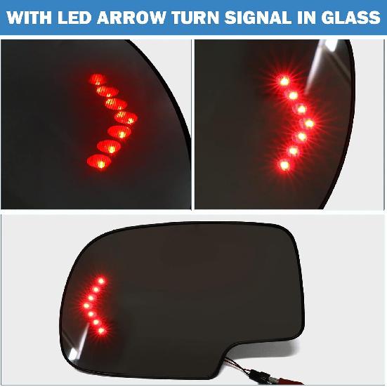 Driver Side Heated Mirror Glass Replacement For 2003-2007 Cadillac Escalade, Chevrolet Avalanche, Silverado, Suburban, Tahoe, GMC Sierra, Yukon -