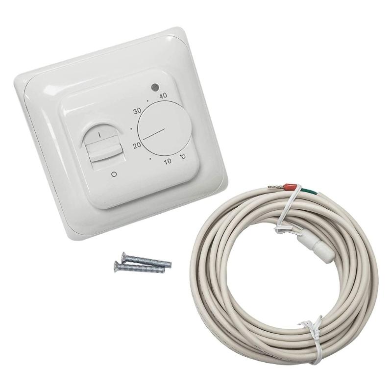 Wandmontierter Temperaturregler für Fußbodenheizung 5 40℃ Einstellbar 16A Ausgang Doppelte Sensoren zum Schutz
