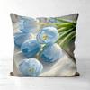 Pieces Blue Tulip Floral Throw Pillow Covers Polyester sofa decorative cushion cov Headboard Pillow (Without Pillow Core