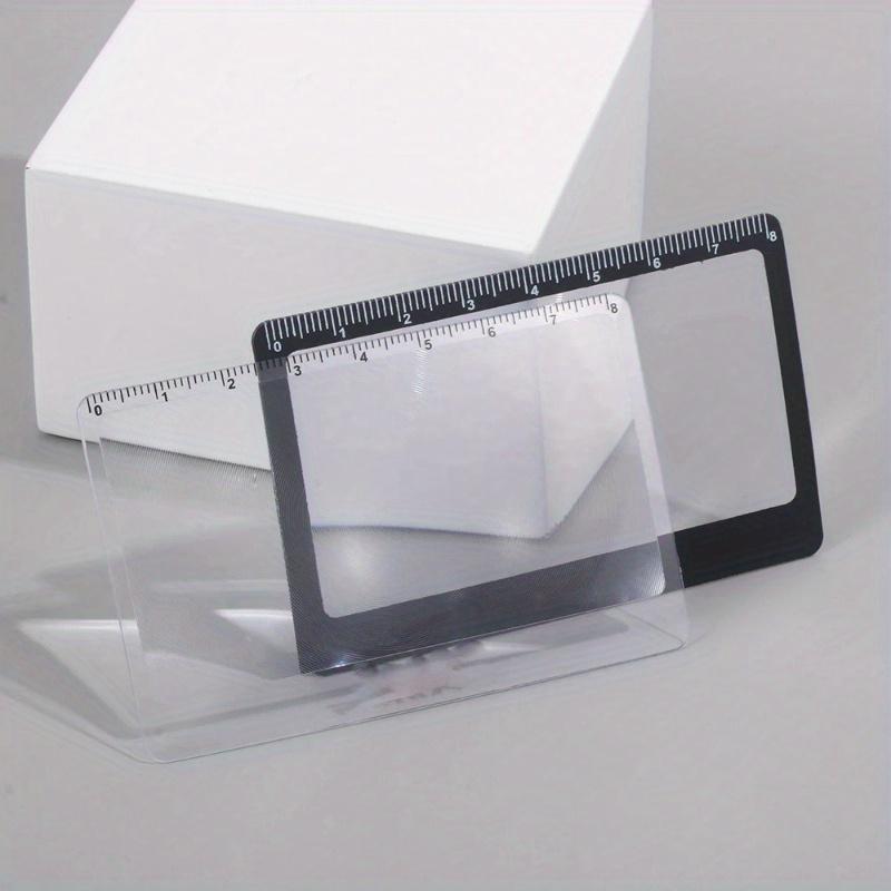 3X Magnifier Sheet with Scale Ultra-thin Reading Glass Fresnel Lens PVC Transparent Credit Card Size Book Page Magnification
