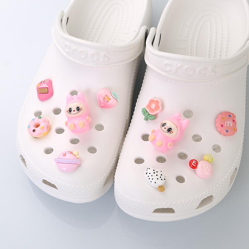 Pink Cartoon DIY Shoe Charms for Crocs - Cute 3D Detachable Fabric Buckles