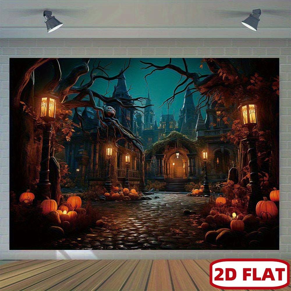 2D Flat Banner Decorative Art Halloween Background - 1 Piece of Old Town-style Pumpkin Lantern background.PMJ