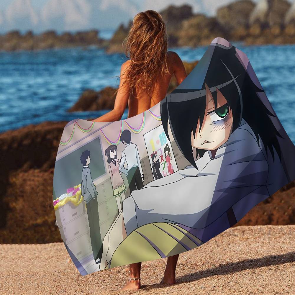 Watamote K-Kuroki T-Tomoko Big Microfiber Beach Towels Quick Dry Towel Sand Beach Towels Pool Towel for Travel Swim Pool Yoga