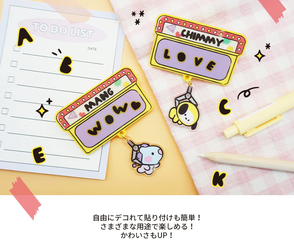 Solomon Shoji BT21 minini Acryl Namens Pin-Abzeichen (mit Alphabet-Aufklebern) (MANG) ACRYL NAMENSANSTECKER Namensschild