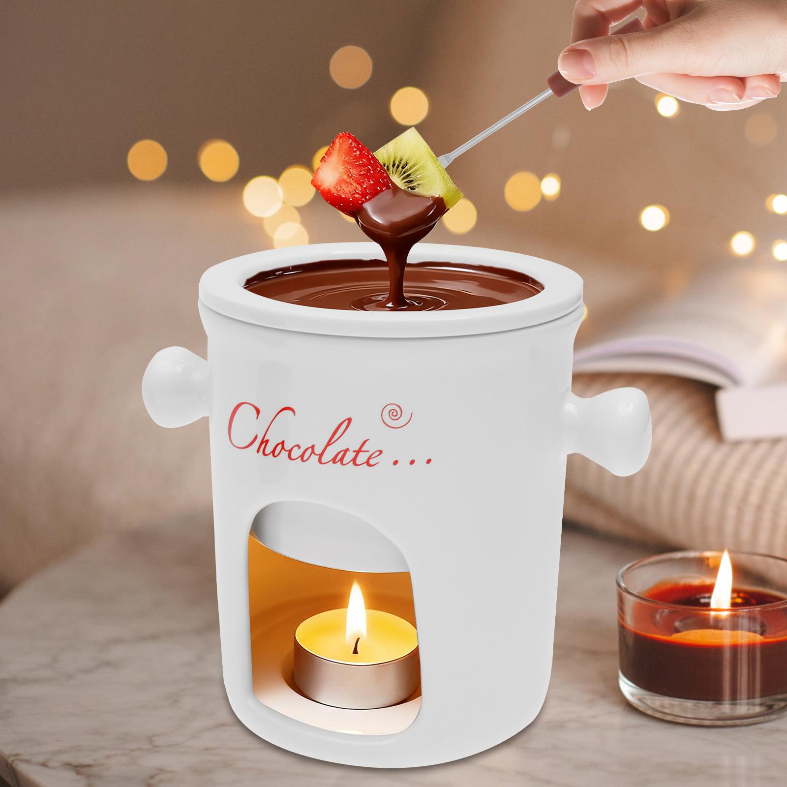 

280ml European Candle Cup Cheese Chocolate Melting Ceramic Mug Heating Food Ceramic Mug with Fork Creative Coffee Mug Tableware 201-300ml білий
