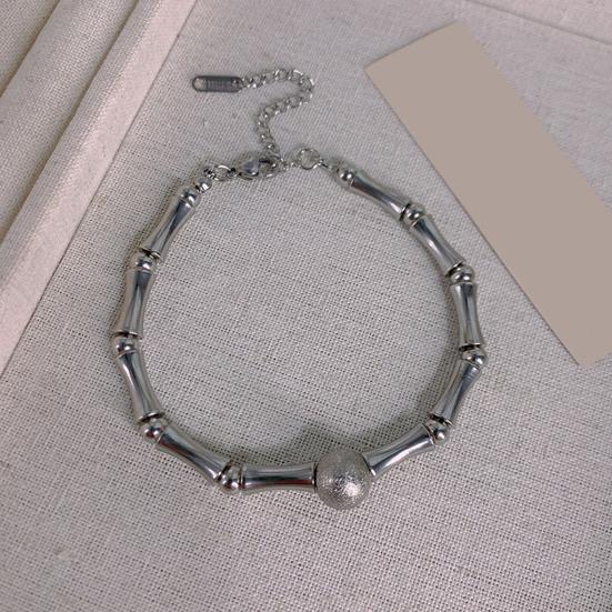 Unisex Bracelet Promotion Imply Joint Smooth Adjustable Extended Length Bamboo Bead Stainless Steel Lightweight