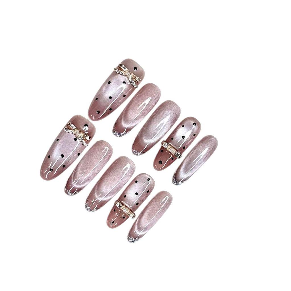 Crystal Fragrance Polka Dot Girl Handmade Wearable Nail Stickers