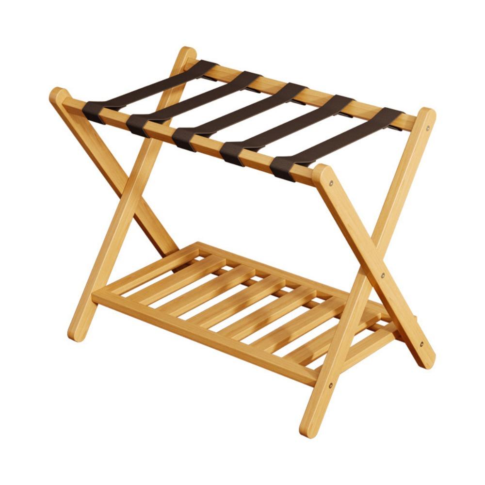 Practical Layout Bamboo Luggage Storage Rack