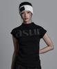 Aejeuyua Side Snap Half Neck T-Shirt Black
