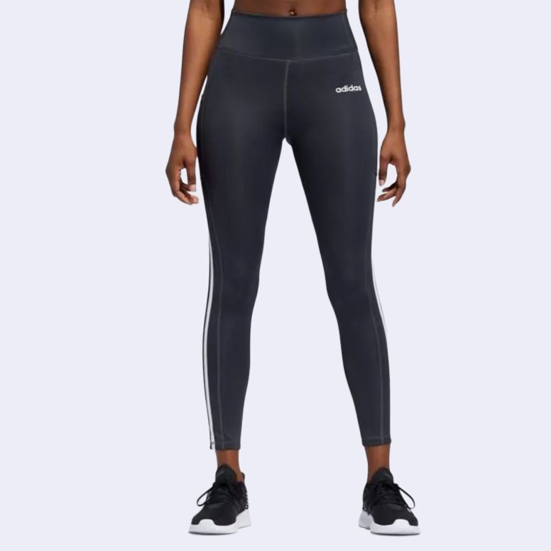 Adidas High Waist Comfortable Slim Fit Sports Long Pants Women Bottoms Dark-Gray White FN2758