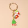 Fashion Christmas Keychain Jingling Bell Key Ring for Women Girls Handbag Pendants DIY X'mas Key Chain New Year Gifts