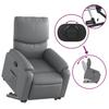 Vidaxl Lift and Recline Armchair, Grey, Upholstered In Faux Leather