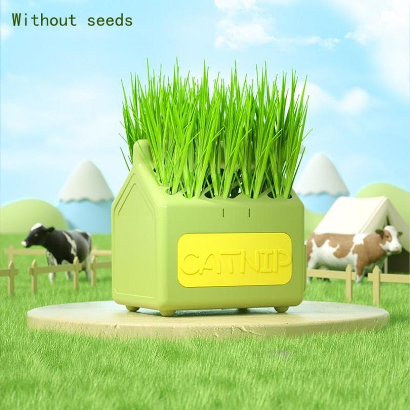 Milk Carton Shape Cat Grass Planter Tray Grass Sprouting Trays Removable Cat Grass Growing Pot Indoor Hydroponic Box Supplies