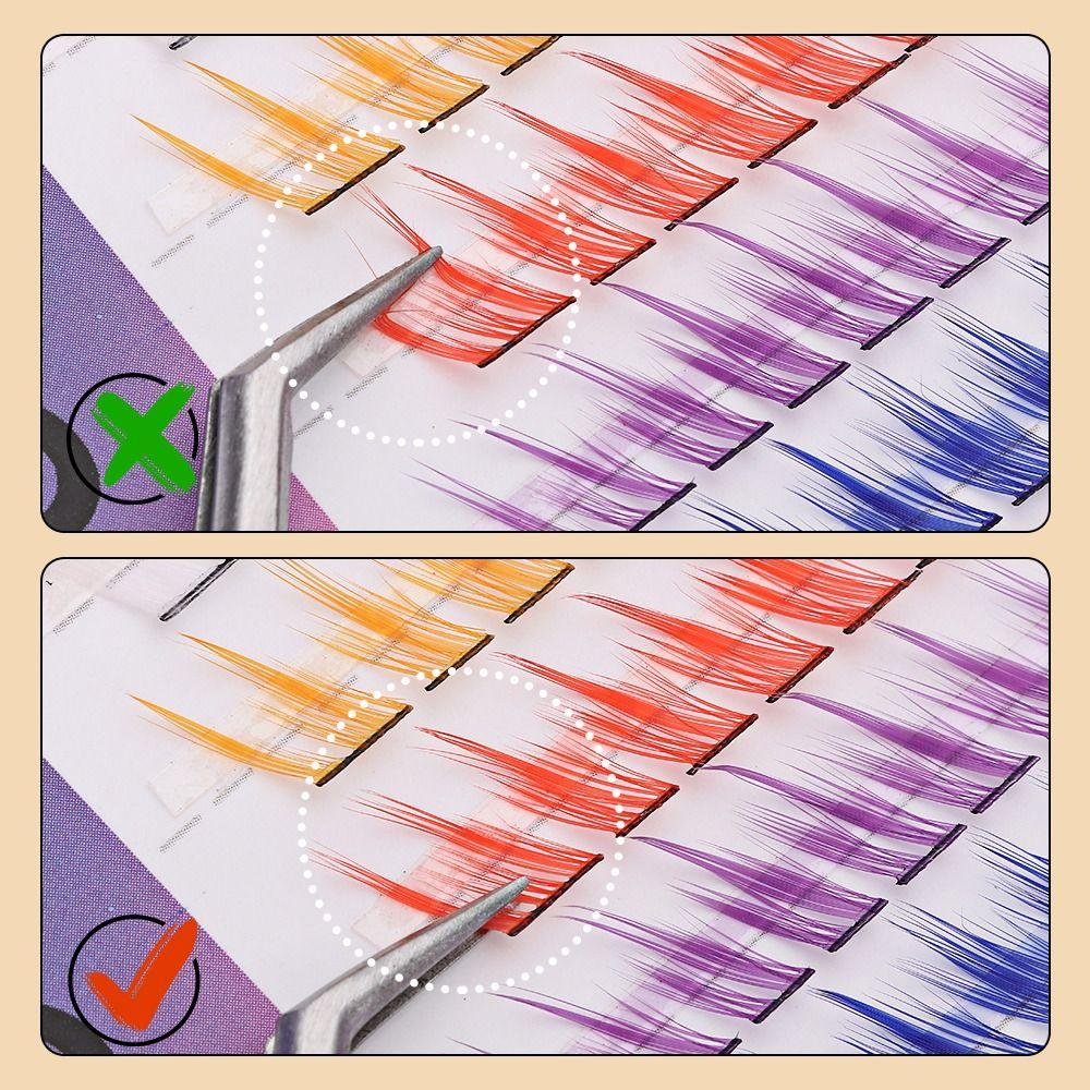 140 PCS Mixed Colors Colored Lashes Extensions Individual DIY Lashes Cluster Eyelashes Women