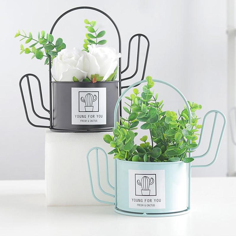Portable Plant Stand Planter Decoration Florist Decorative Flower Stand Container Wrought Iron Cactu