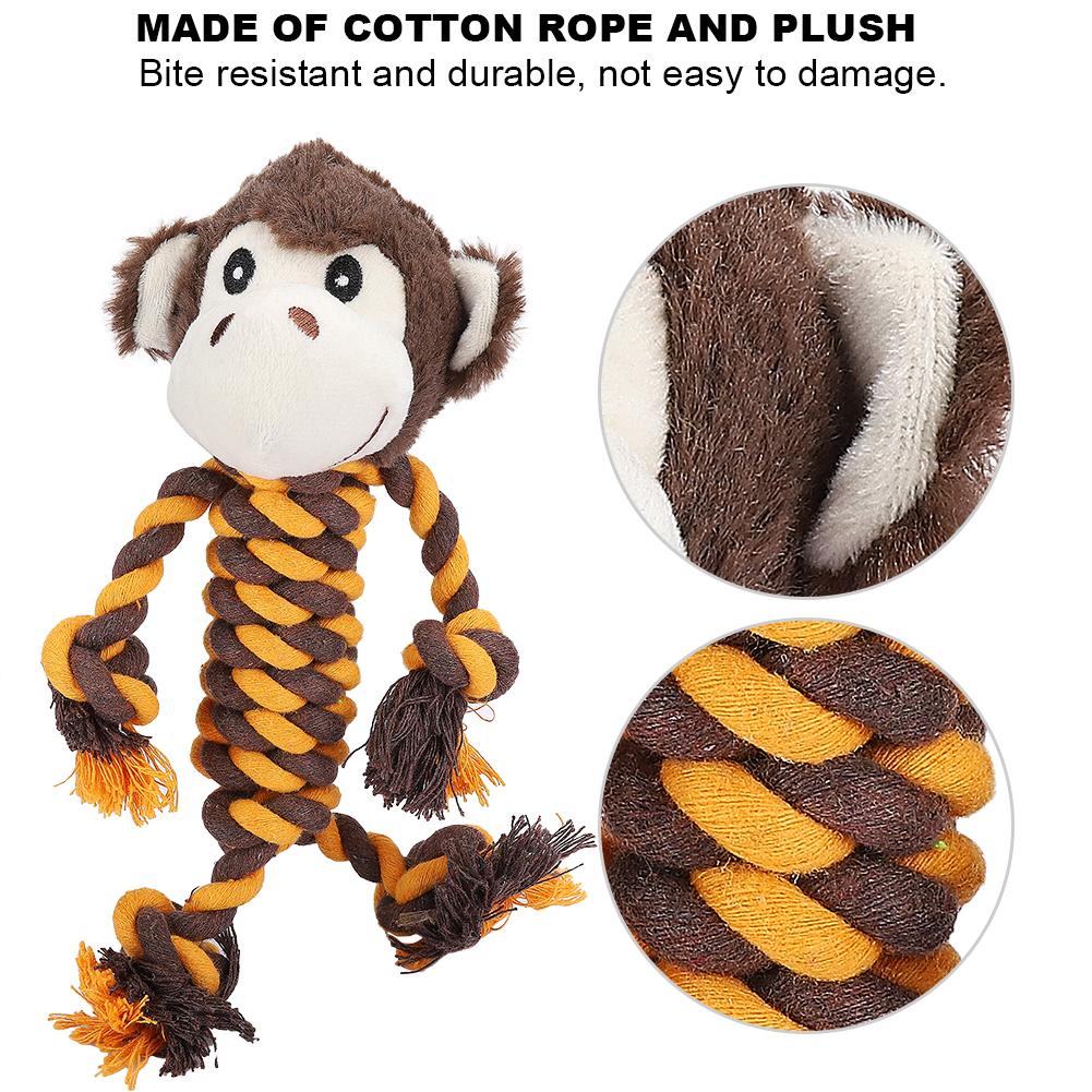 Animale Domestico Cane Cartone Animato Animale Giocattolo Peluche Corda di Cotone Pulizia Denti Anti Morso Giocattolo Molare(Scimmia )