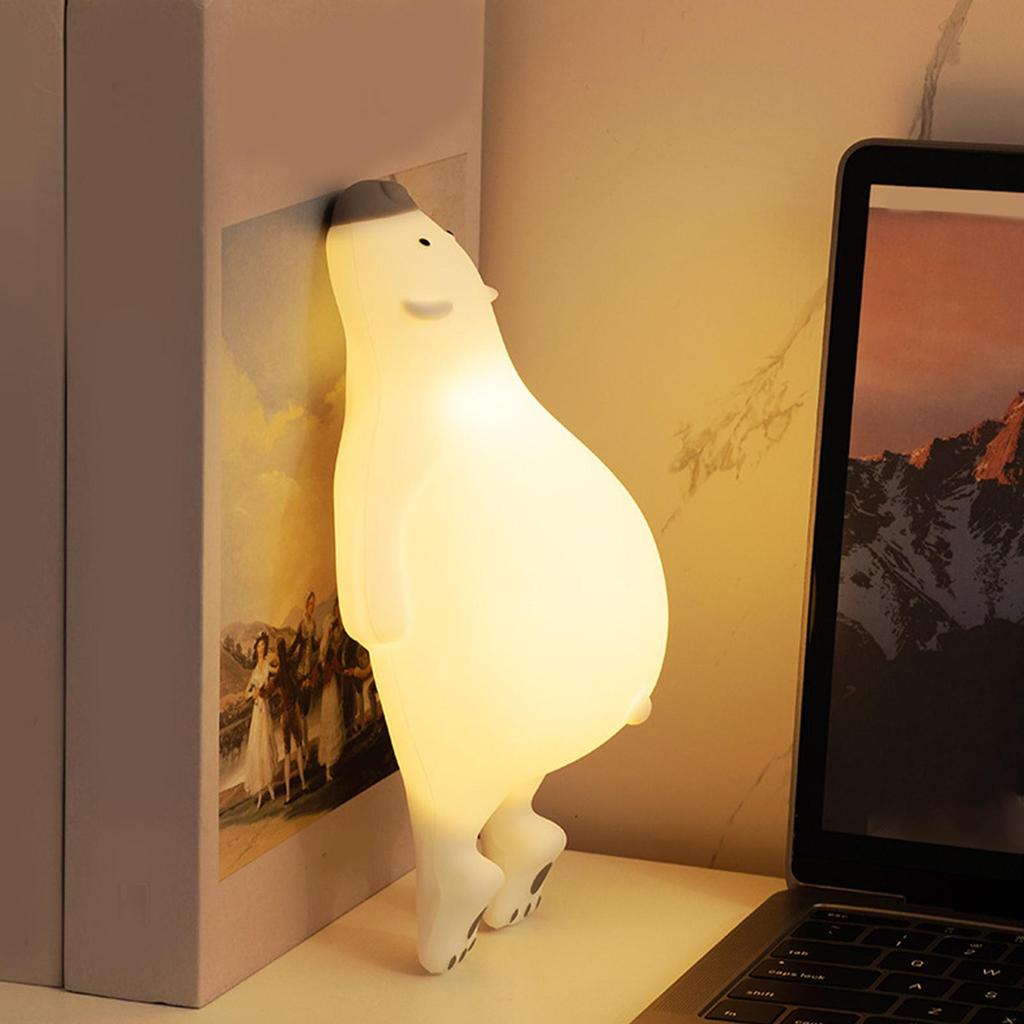 Bear Lamp 3 Levels Bear Bedroom Decor Rechargeable Tap Light Home Decor For Girls Boys Nursery Bedside Home Office Hotel Table
