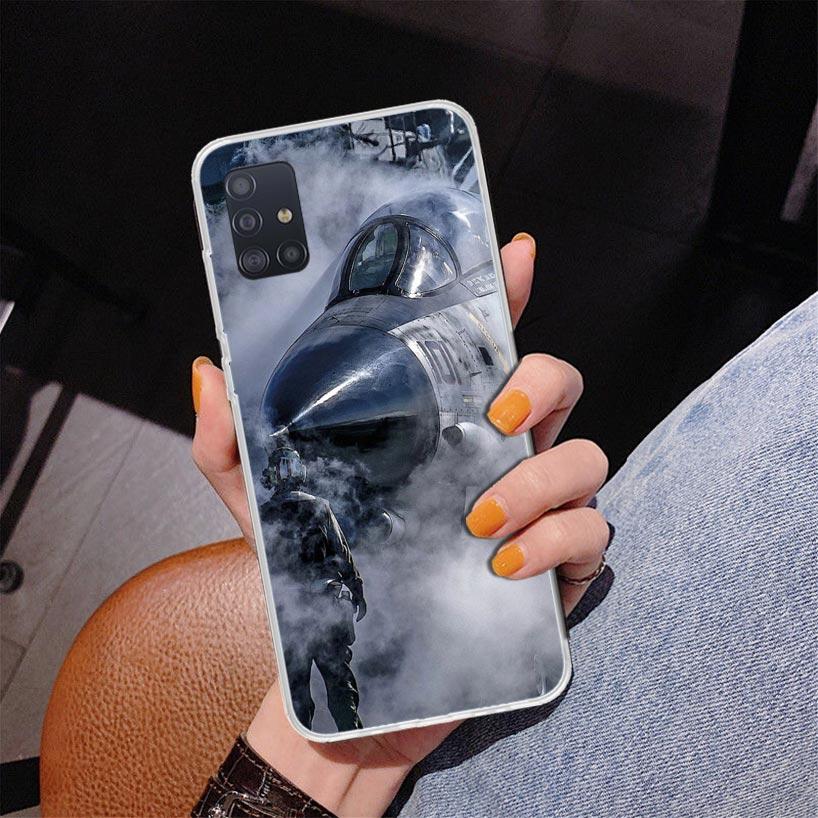 Military Aircraft Warship Fighter Phone Case For Samsung Galaxy A52 A32 A22 A12 A51 A31 A50S A30S A20S A10S Note 20 Ultra 10 Plu